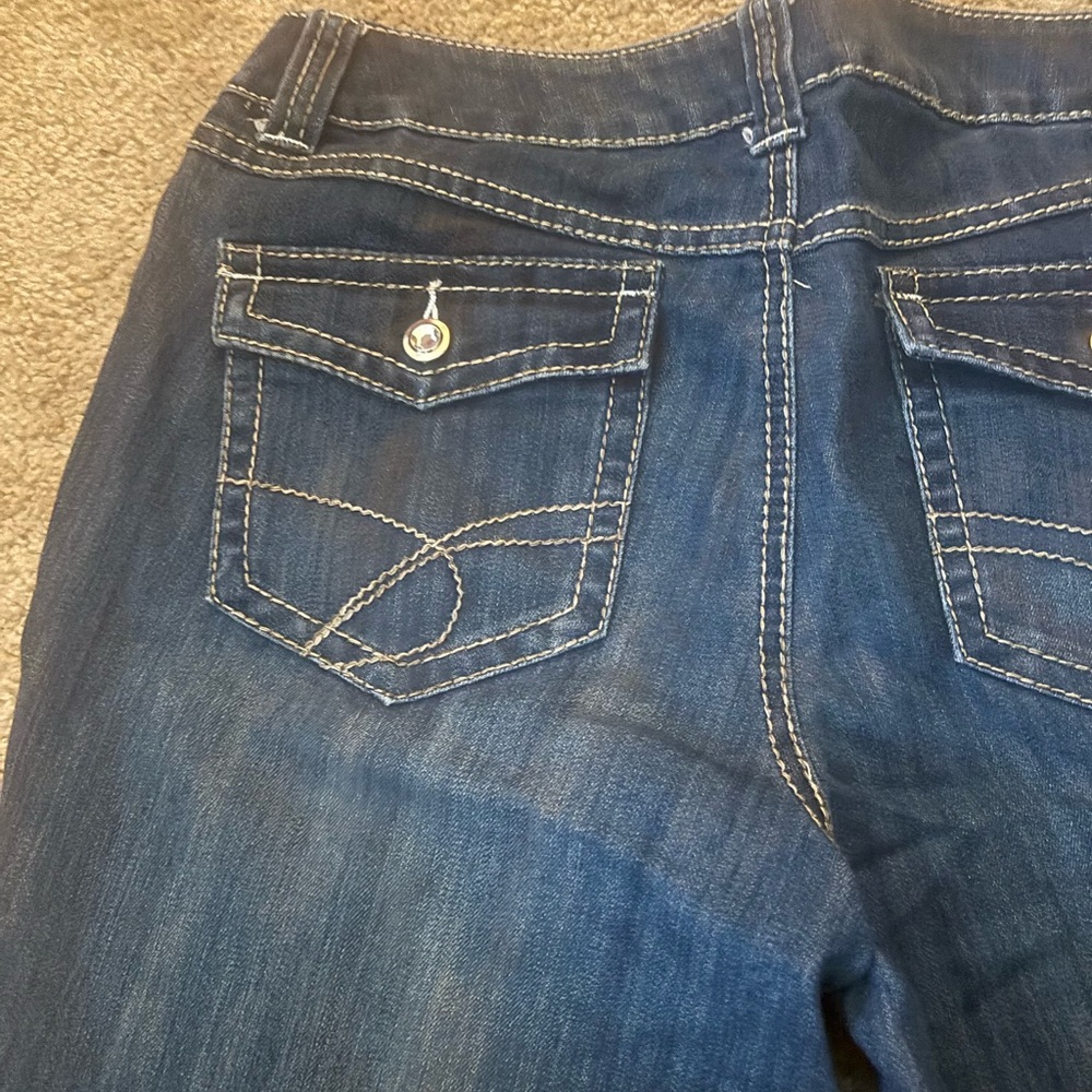 INC International Concepts Dark Blue Boot Cut Jeans - 38 Inches Long